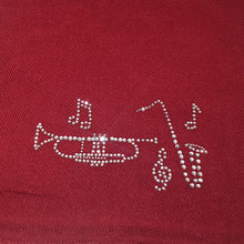 Load image into Gallery viewer, music motif merino wool scarf