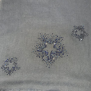 scattered crystal stars merino wool scarf