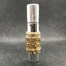 Load image into Gallery viewer, glass roll-on perfume bottle in rhinestones
