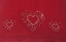 Load image into Gallery viewer, silver hearts motif merino wool scarf