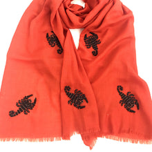 Load image into Gallery viewer, scorpions hand beaded merino wool shawl