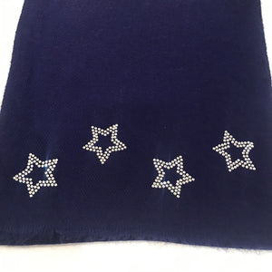 stars on merino wool scarf