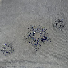 Load image into Gallery viewer, scattered crystal stars merino wool scarf